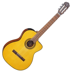 Takamine GC1CE NAT Classical with cutaway, spruce top, sapele back and sides, natural gloss finish, and chrome hardware, TPE electronics